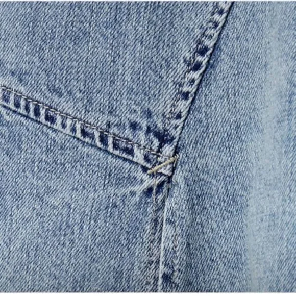 STRADIVARIUS | Blue | ASYMMETRIC DENIM SKIRT WITH RUFFLE TRIM - Picture 6 of 15